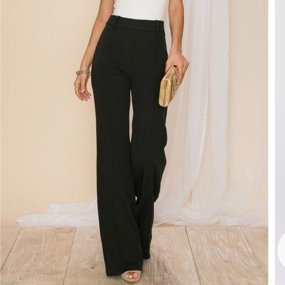 OLD MONEY VIBE NEW YORK & CO BLACK DRESS BELL BOTTOM PANTS 4 TALL